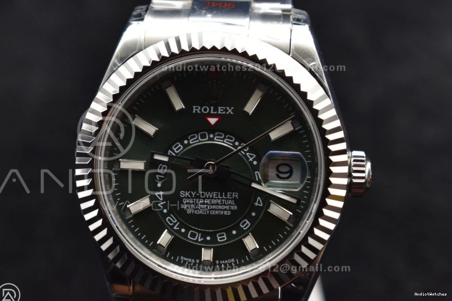 Edition Best Attractive SS Green Dial Skydweller 1109 on A23J SS Noob Bracelet Oyster 0120